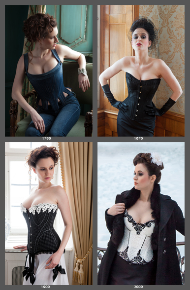 Model Anna in vier verschiedenen historisch inspirierten Korsetts von Beata Sievi, Inhaberin des einzigen Korsett-Ateliers der Schweiz. Bilder: Ewald Vorberg