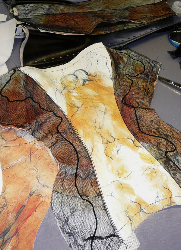 Création unique von beata Sievi Corset Artist, "L'histoire de l' Oeil", 2008