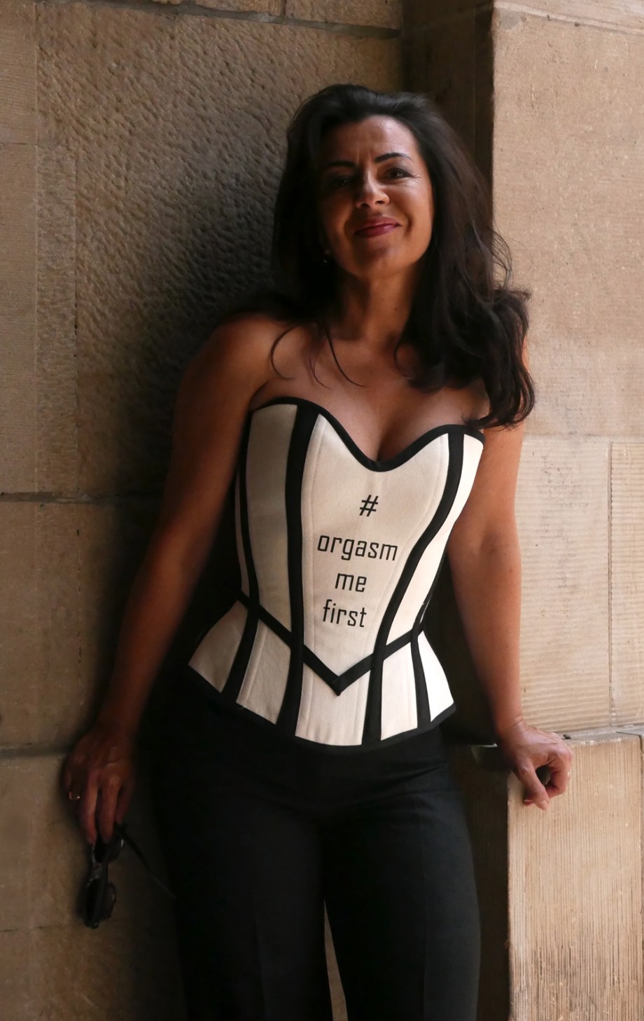 Beata Sievi Corset Artist in her new corset.